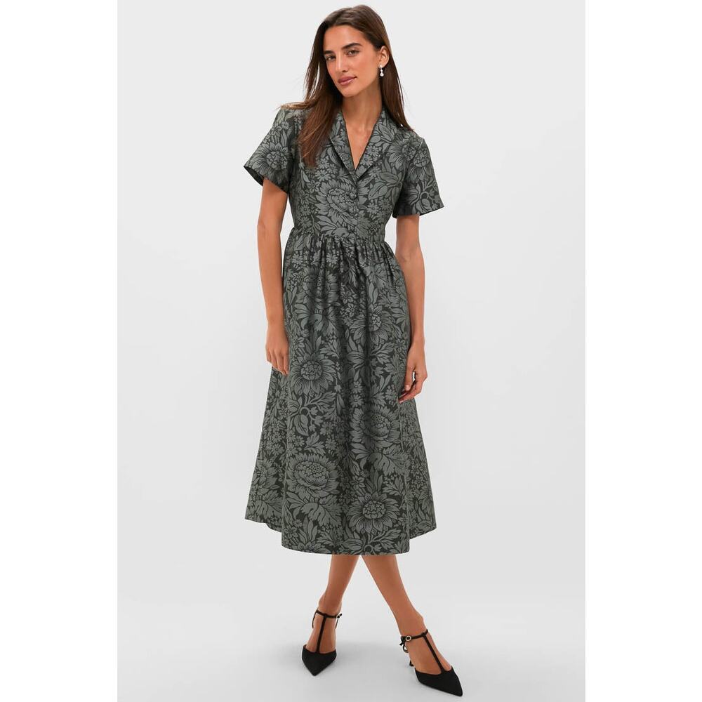 New Tuckernuck NWT Emerald Mirasol Floral Jacquard Adelaide Midi Dress Size XXS